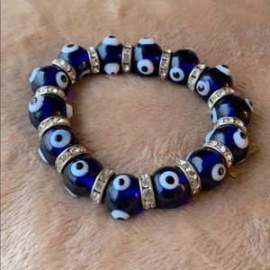 Blue Evil Eye Silver Bracelet